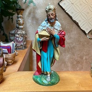Vintage Nativity Wise Man Hand Painted Figurine Made in Italy